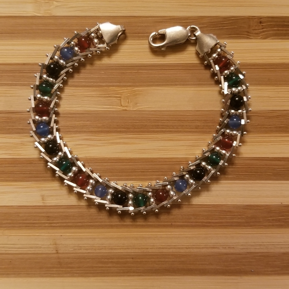 Milor Sterling Gemstone Bracelet